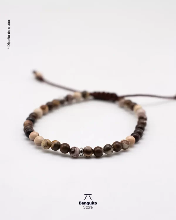 Pulsera Jaspe Cebra – Diseño Masculino