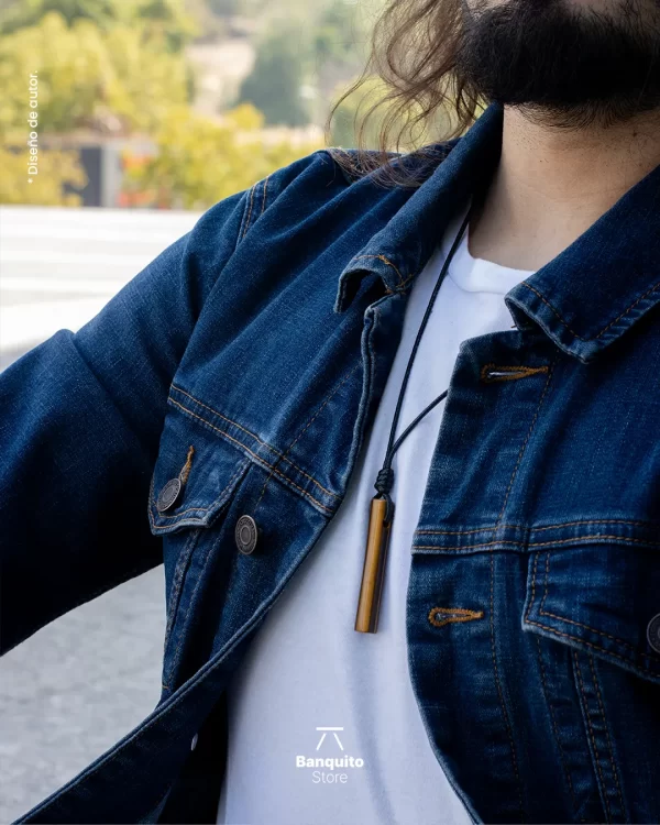Collar de Ojo de Tigre Cilíndrico – Hecho y Pulido a Mano - Imagen 4