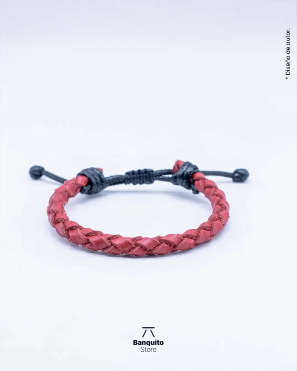 Pulsera de Cuero Rojo para Hombre