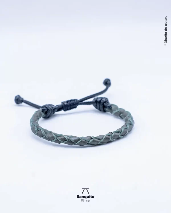 Pulsera Cuero Hombre Verde - Imagen 2