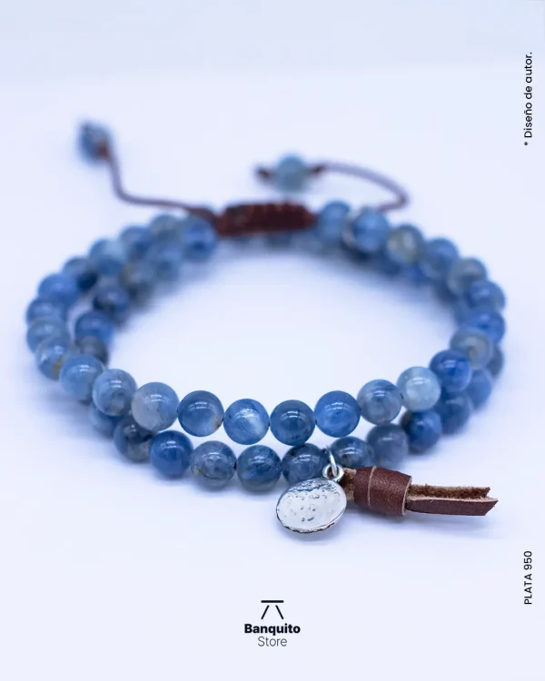 Pulsera de Cianita Azul y Plata 950 | Hecha a Mano en Chile