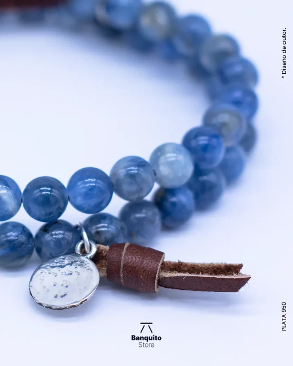 Pulsera de Cianita Azul y Plata 950 | Hecha a Mano en Chile - Imagen 2
