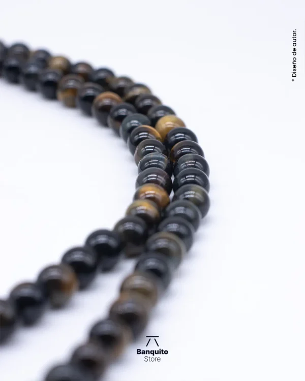 Japa Mala de Ojo de Halcón y Ojo de Tigre Matte | Hecho a Mano - Imagen 5