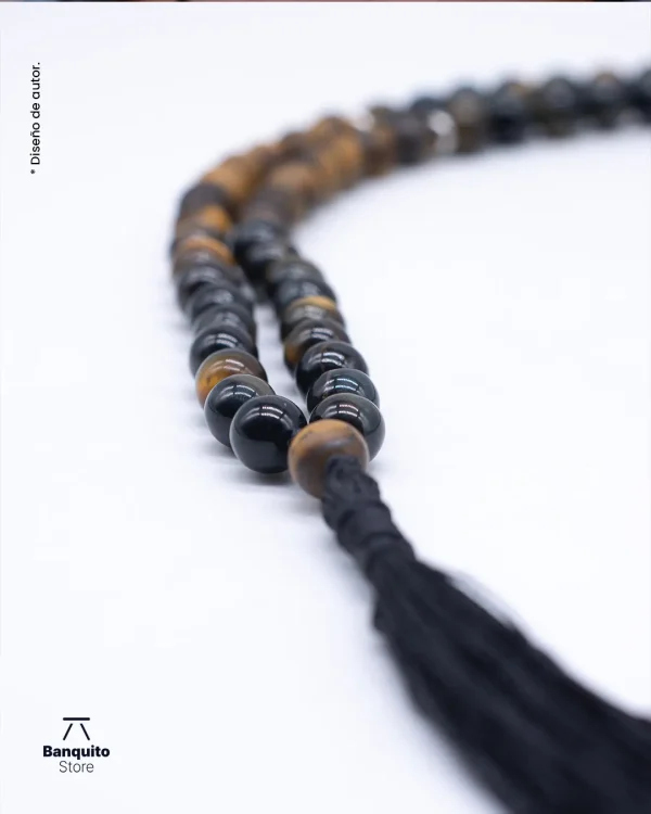 Japa Mala de Ojo de Halcón y Ojo de Tigre Matte | Hecho a Mano - Imagen 2