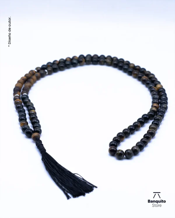 Japa Mala de Ojo de Halcón y Ojo de Tigre Matte | Hecho a Mano