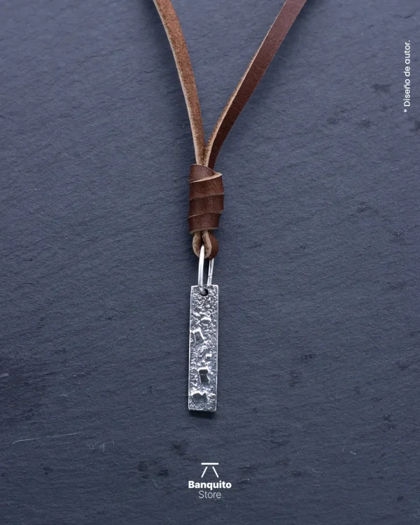 Collar de Plata 950 para Hombre con Textura Rústica - Imagen 3