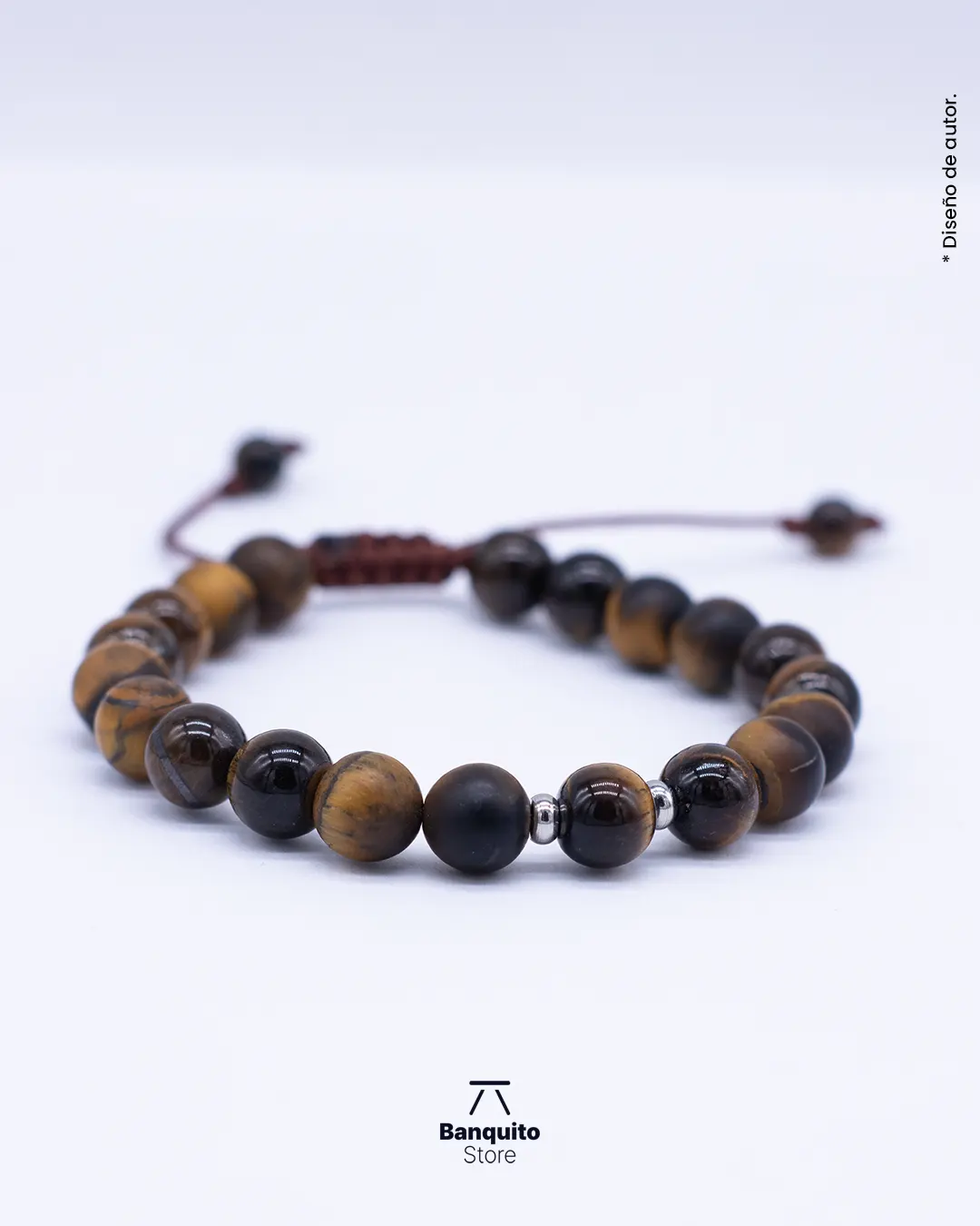 Pulsera de ojo de tigre mate y brillante 8mm - Imagen 2