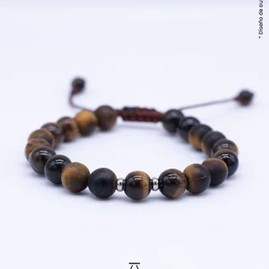 Pulsera de ojo de tigre mate y brillante 8mm