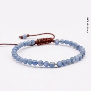 Pulsera de Cianita Natural 4mm con Plata 950