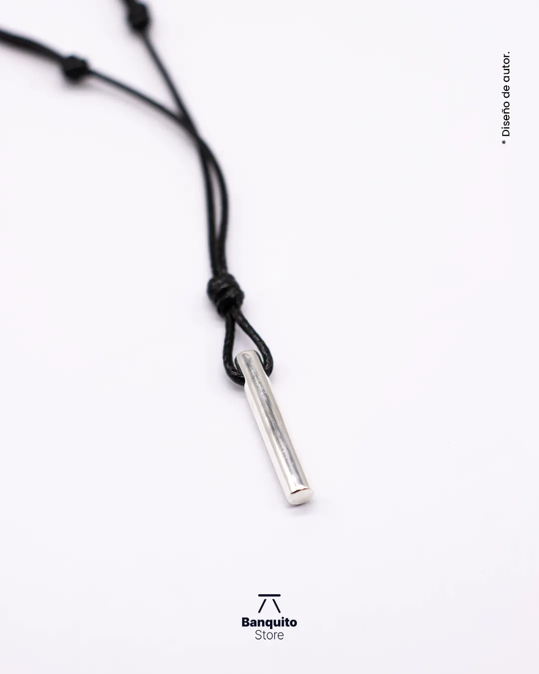 Colgante de Plata 950 Maciza Cilindro Hombre | Minimalista