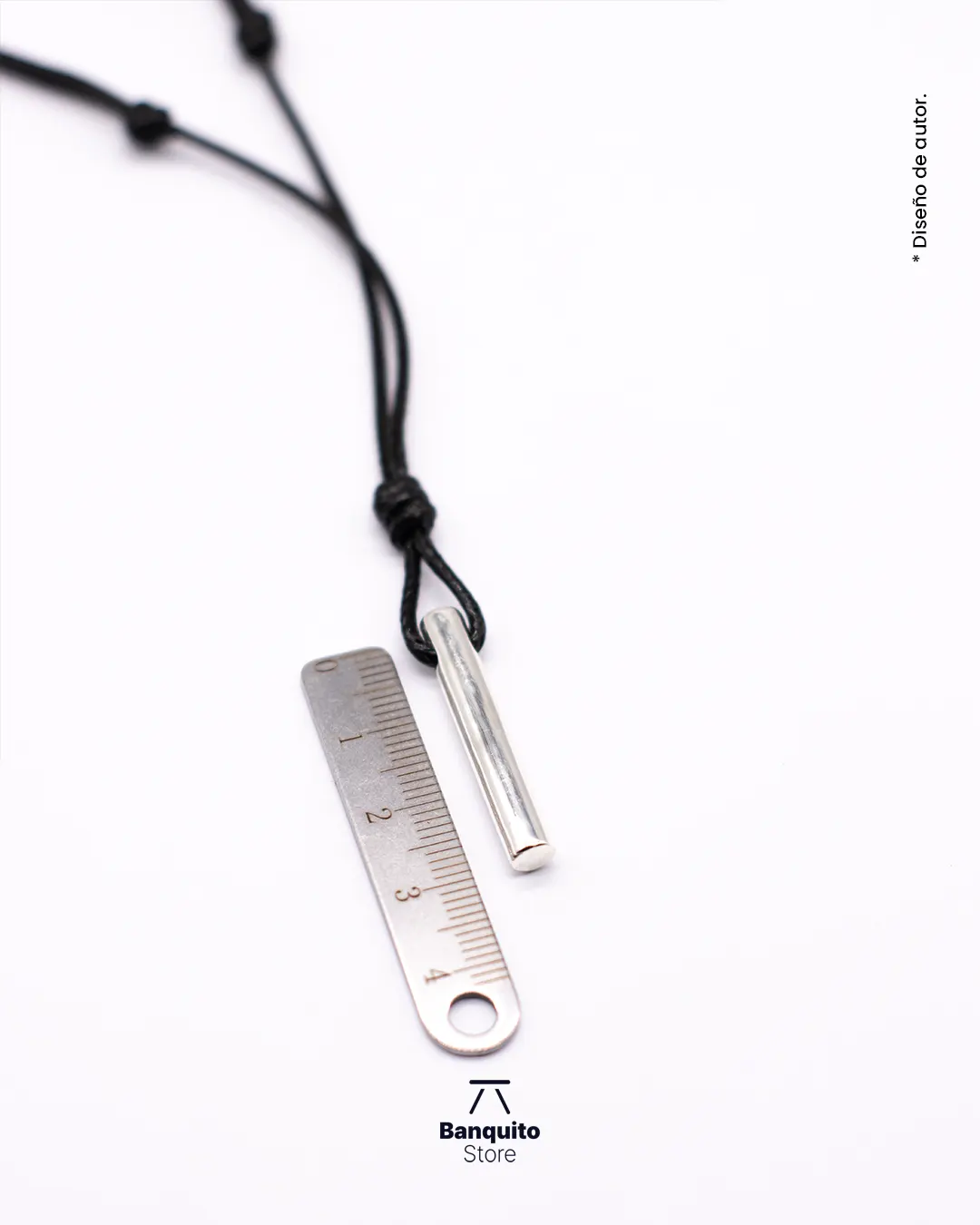 Colgante de Plata 950 Maciza Cilindro Hombre | Minimalista - Imagen 3