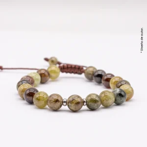Pulsera Granate Verde Hombre Chile | Piedra Natural 8mm